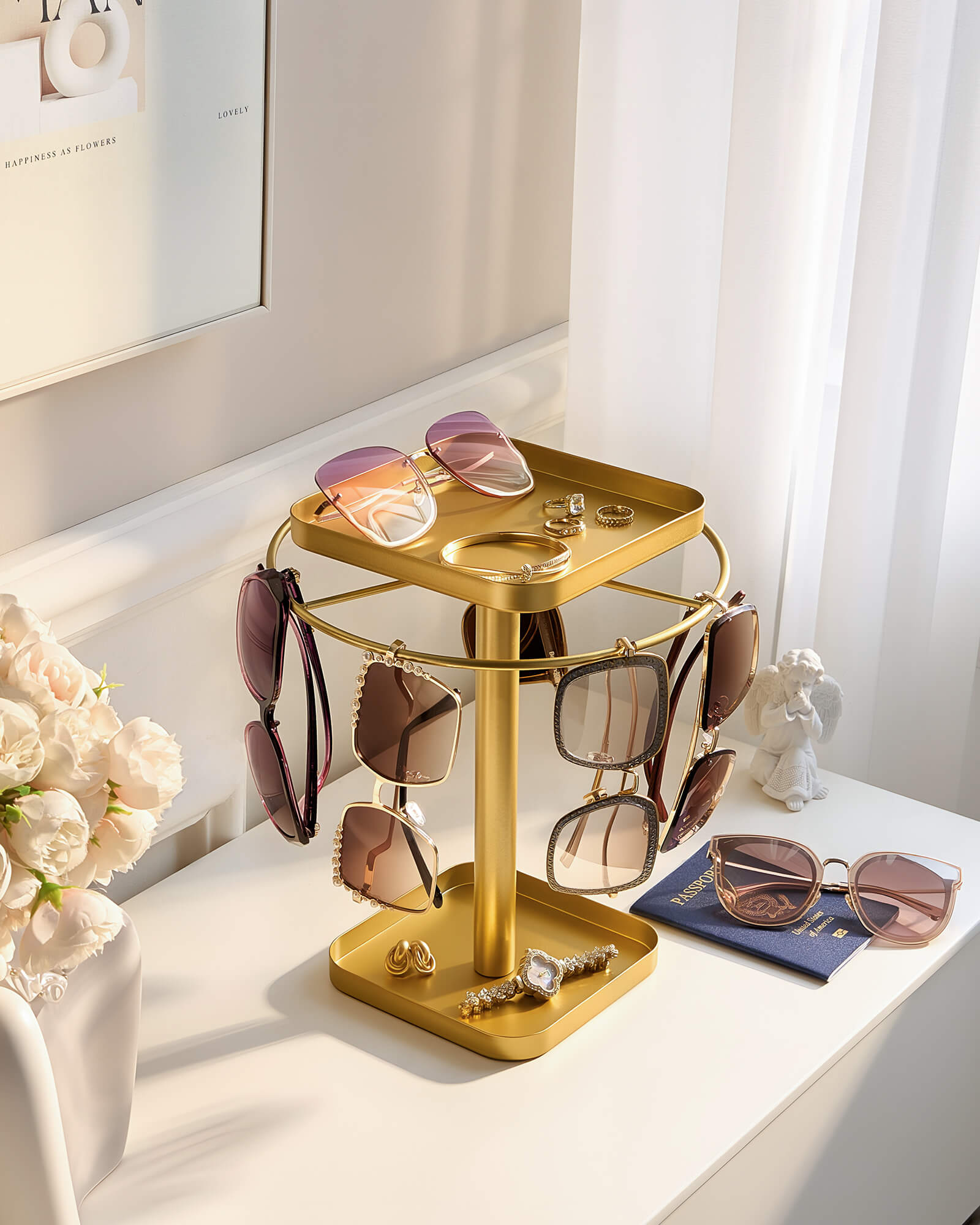 Lolalet Sunglass Box 360 Brillenständer Gold Large Metall