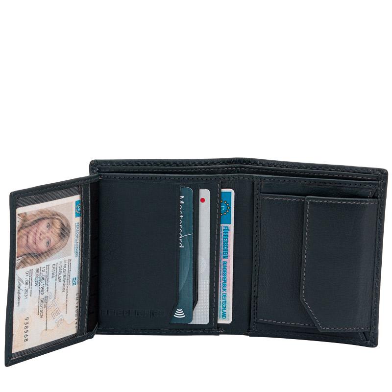 Friedrich 23 Cloe HF Geldbörse Leder Graublau RFID