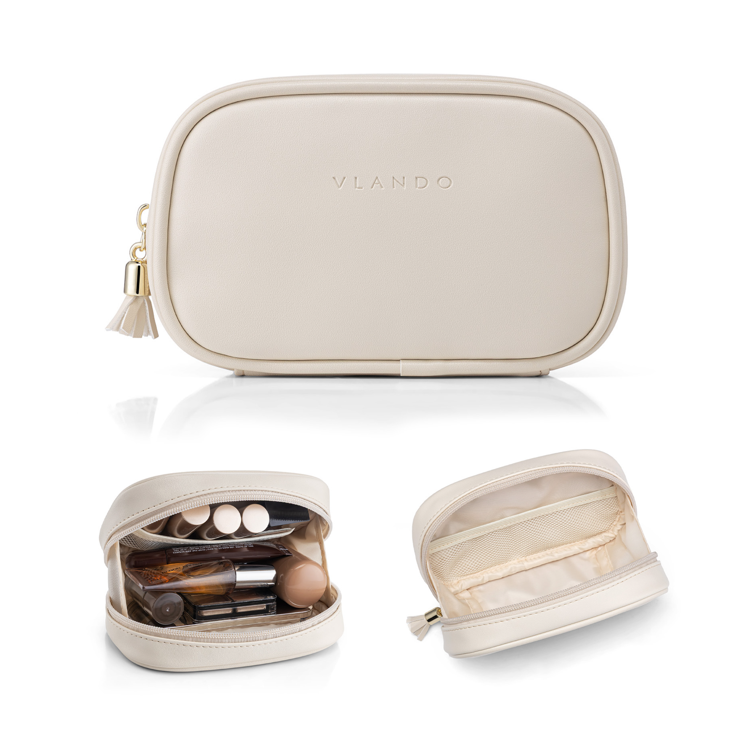 VLANDO Travel Ritual Kosmetiktasche Medium Cremeweiß
