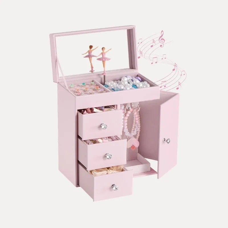 Lolalet Jewelry Box Kids Musical Schmuckkästchen Pink Ballerina