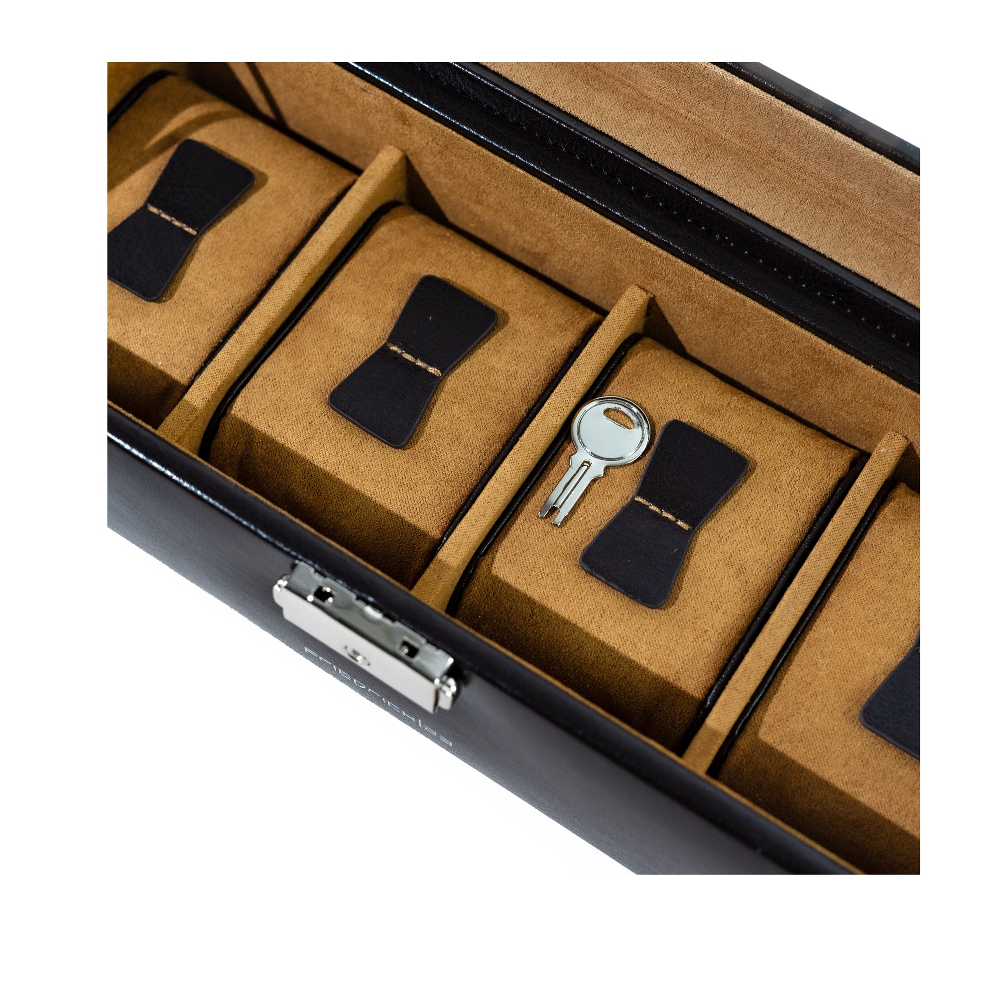 Friedrich 23 Bond Uhrenbox für 4 Uhren Glasdeckel Braun