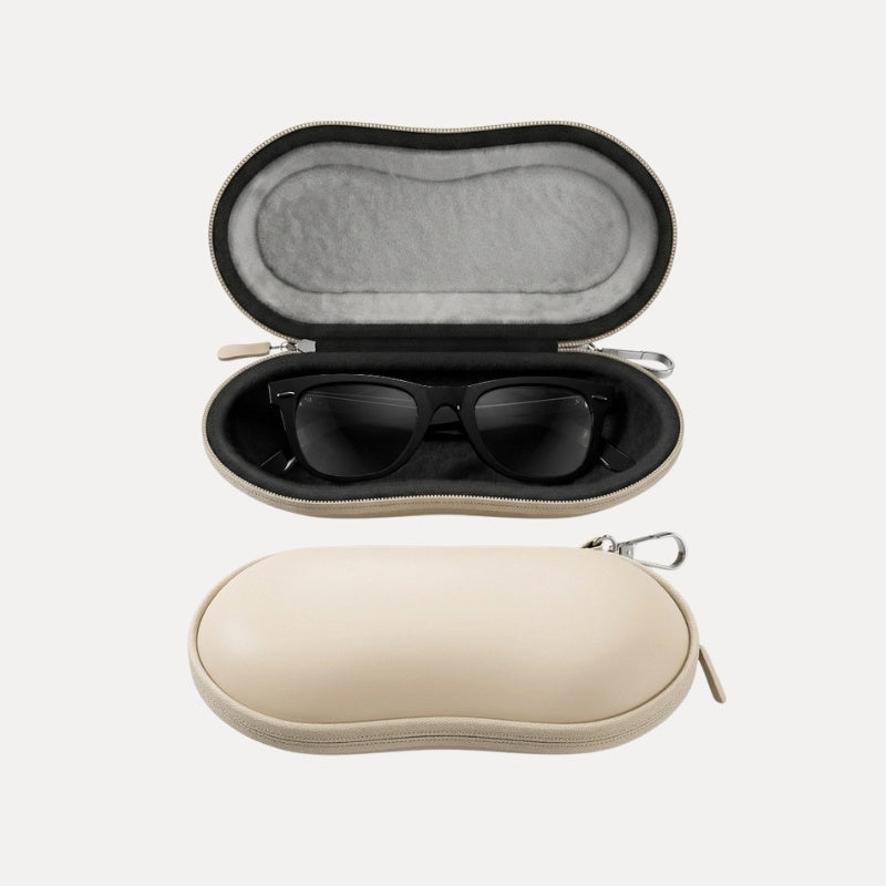 Lolalet Brillenetui Hartschale Beige EVA stoßfest mit Haken