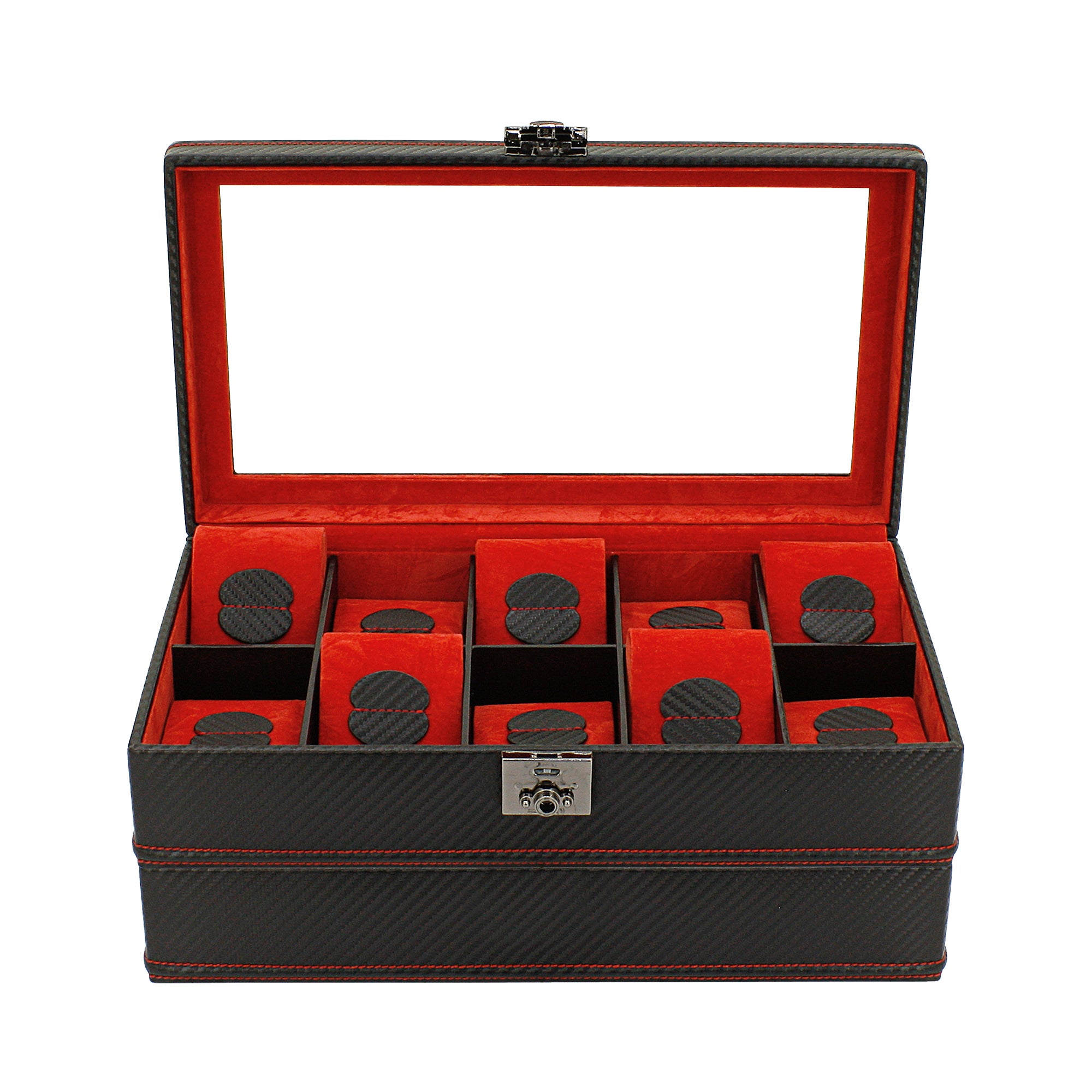 Friedrich 23 Carbon Uhrenbox 20 Uhren Schwarz erweiterbar
