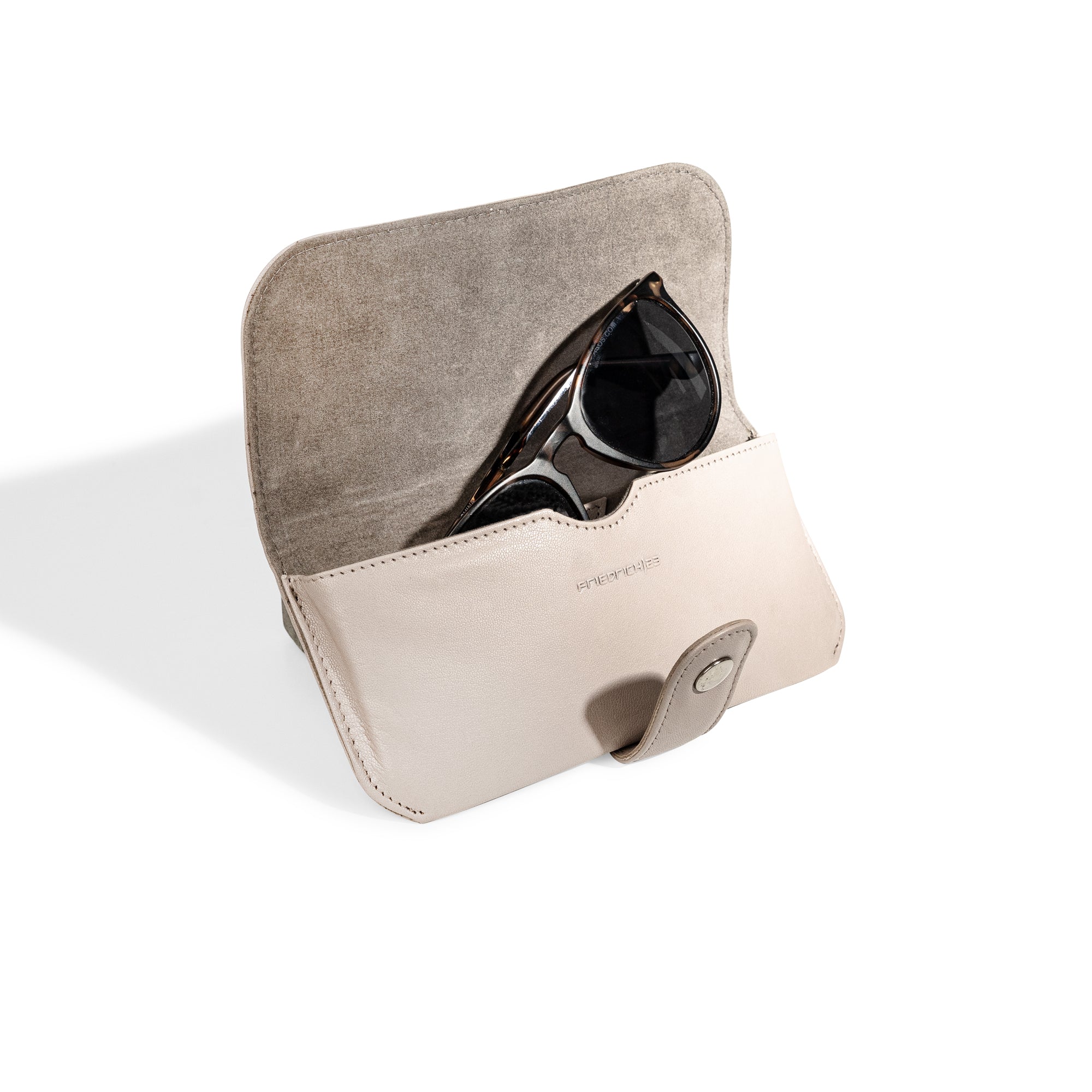 Friedrich 23 Sienna Brillenetui Leder Cappuccino Karabiner