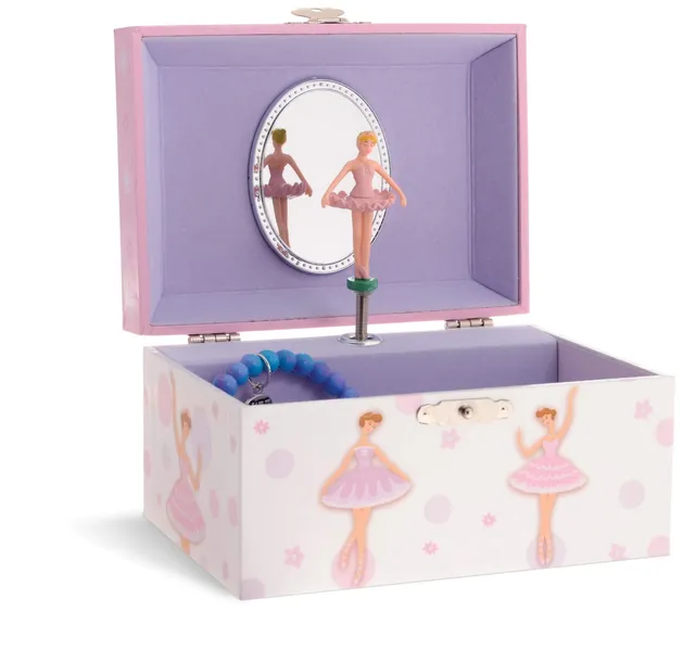 Jewelkeeper Ballerina Schmuckkästchen rosa-weiß mit Musik