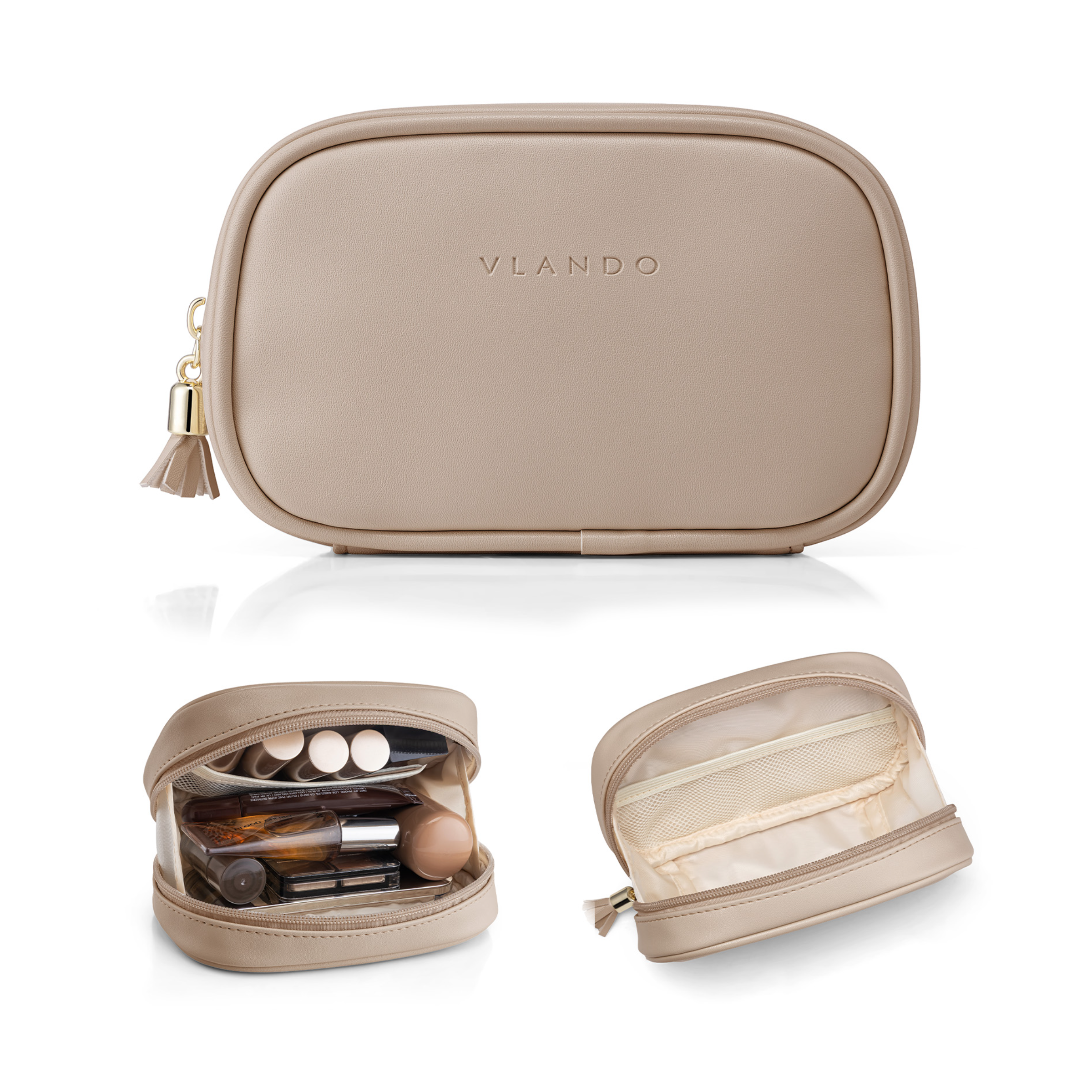 VLANDO Travel Ritual Kosmetiktasche Medium Cremeweiß