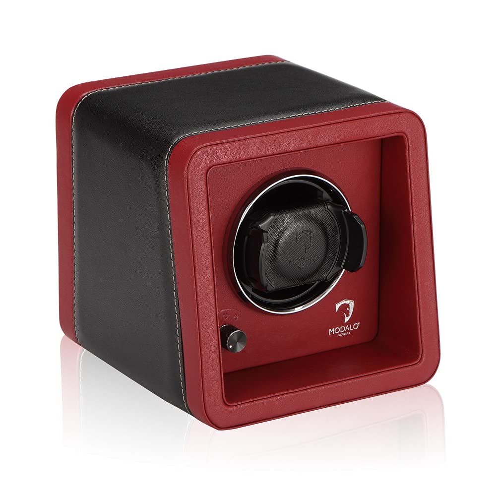 Modalo Saturn MV4 Uhrenbeweger 1 Uhr Rotes Leder Touch
