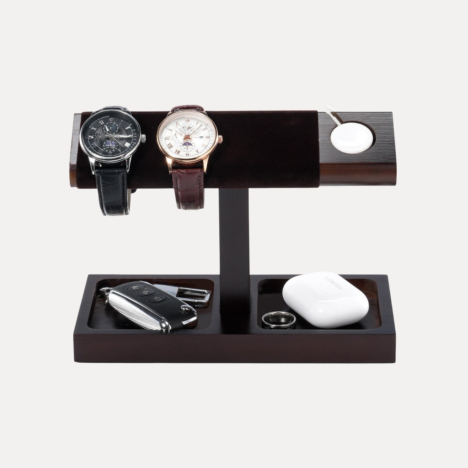 Lolalet Watch Box Uhrenständer Dunkelbraun 4 Uhren Holz