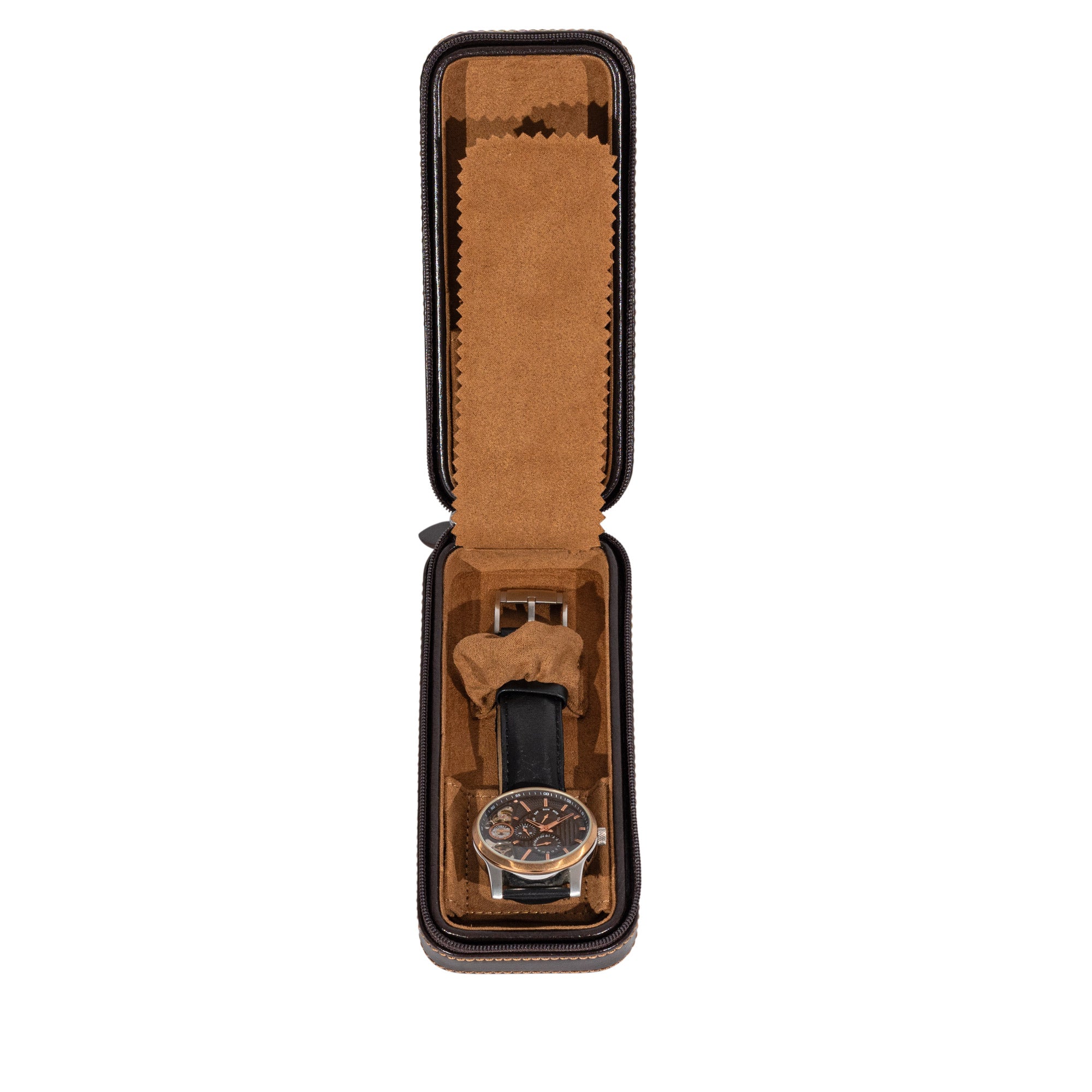 Friedrich 23 Bond Uhrenetui 2 Uhren schwarz Kunstleder