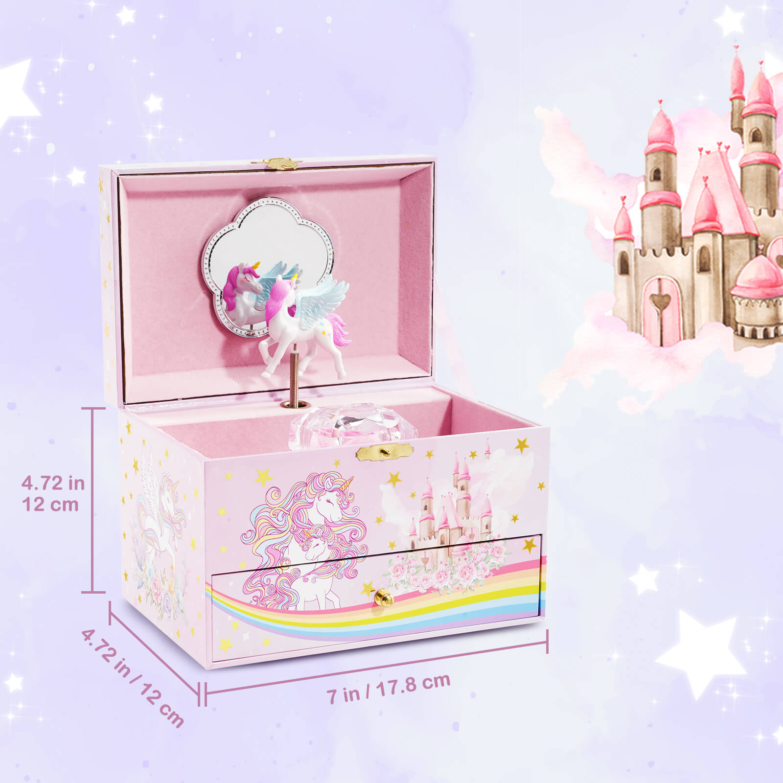Lolalet Jewelry Box Einhorn Musik Schmuckkästchen Sunshine Melodie