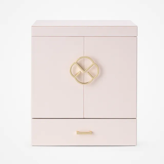 VLANDO Quiet Luxe 6-stöckige Schmuckschatulle mit Spiegel Samt