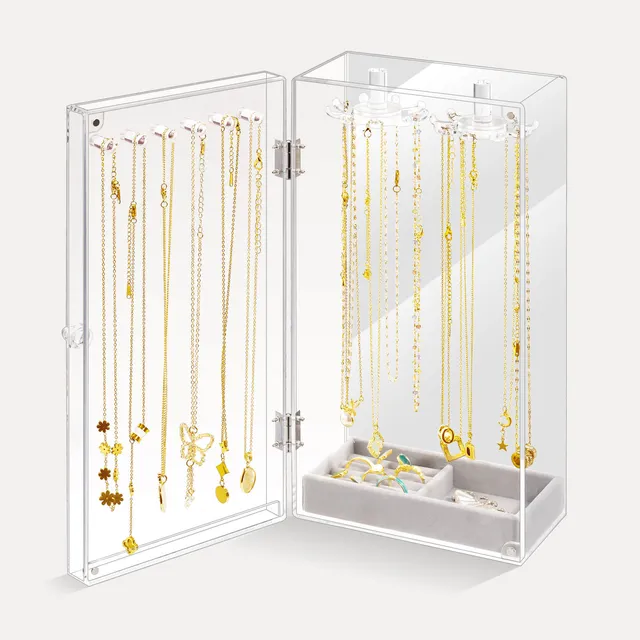 Lolalet Jewelry Box Schmuckkasten Transparent mit Spiegel