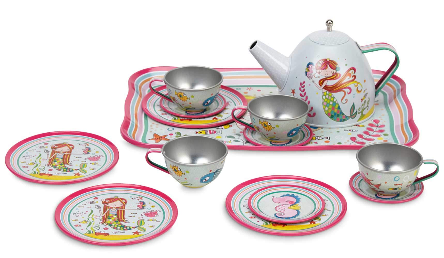 Jewelkeeper Tea Sets Tin Teeservice Meerjungfrau 15-teilig Zinn