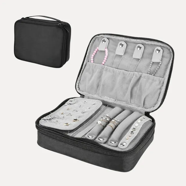 Lolalet Jewelry Box Schmucktasche mit Griff gepolstert Reise