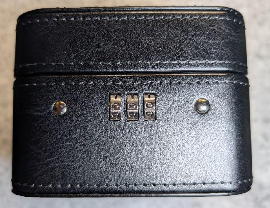 KAMIER Watch Boxes Uhrenbox 2 Uhren Schwarz PU-Leder Schloss