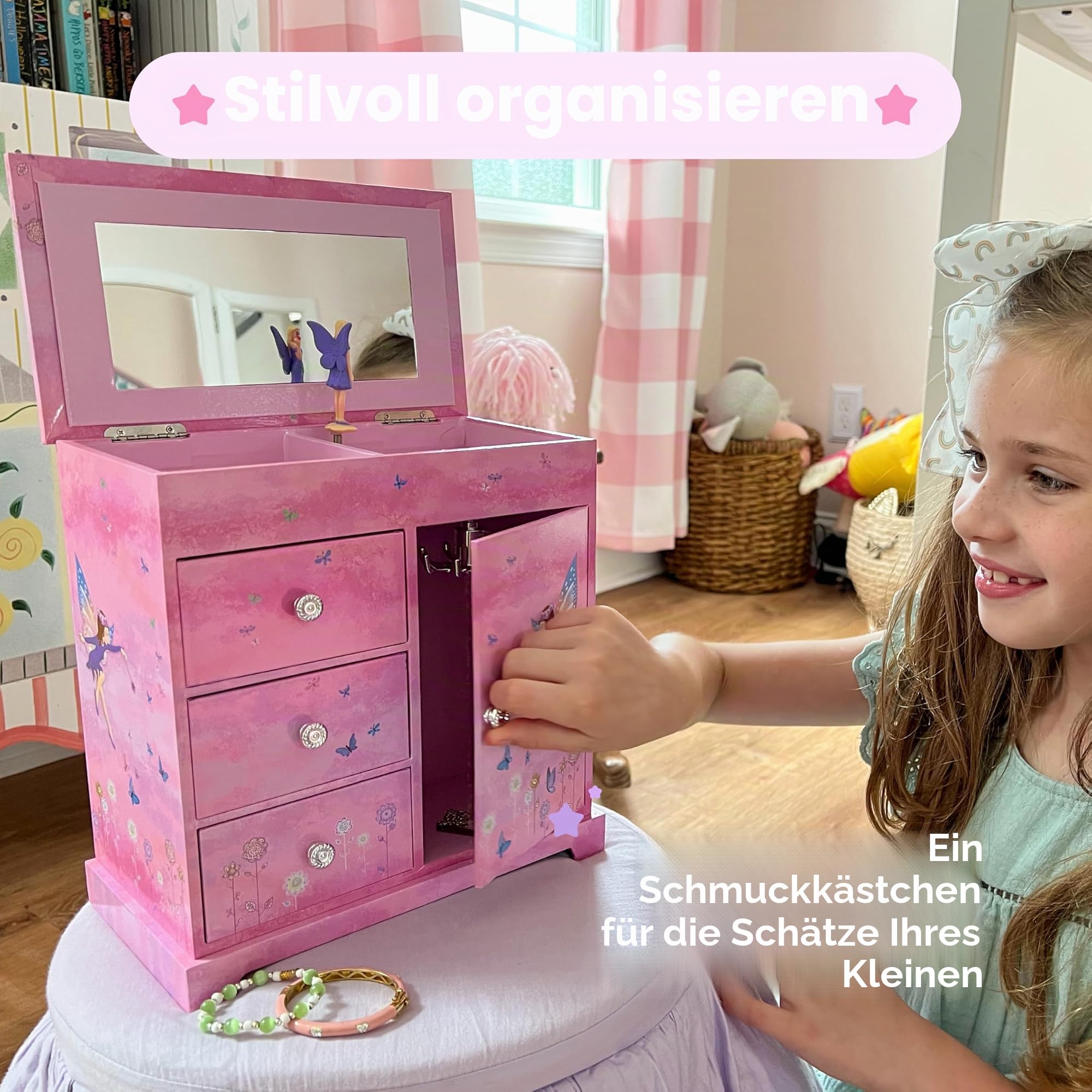 Jewelkeeper Fairytale Princess Schmuckkästchen 3 Schubladen