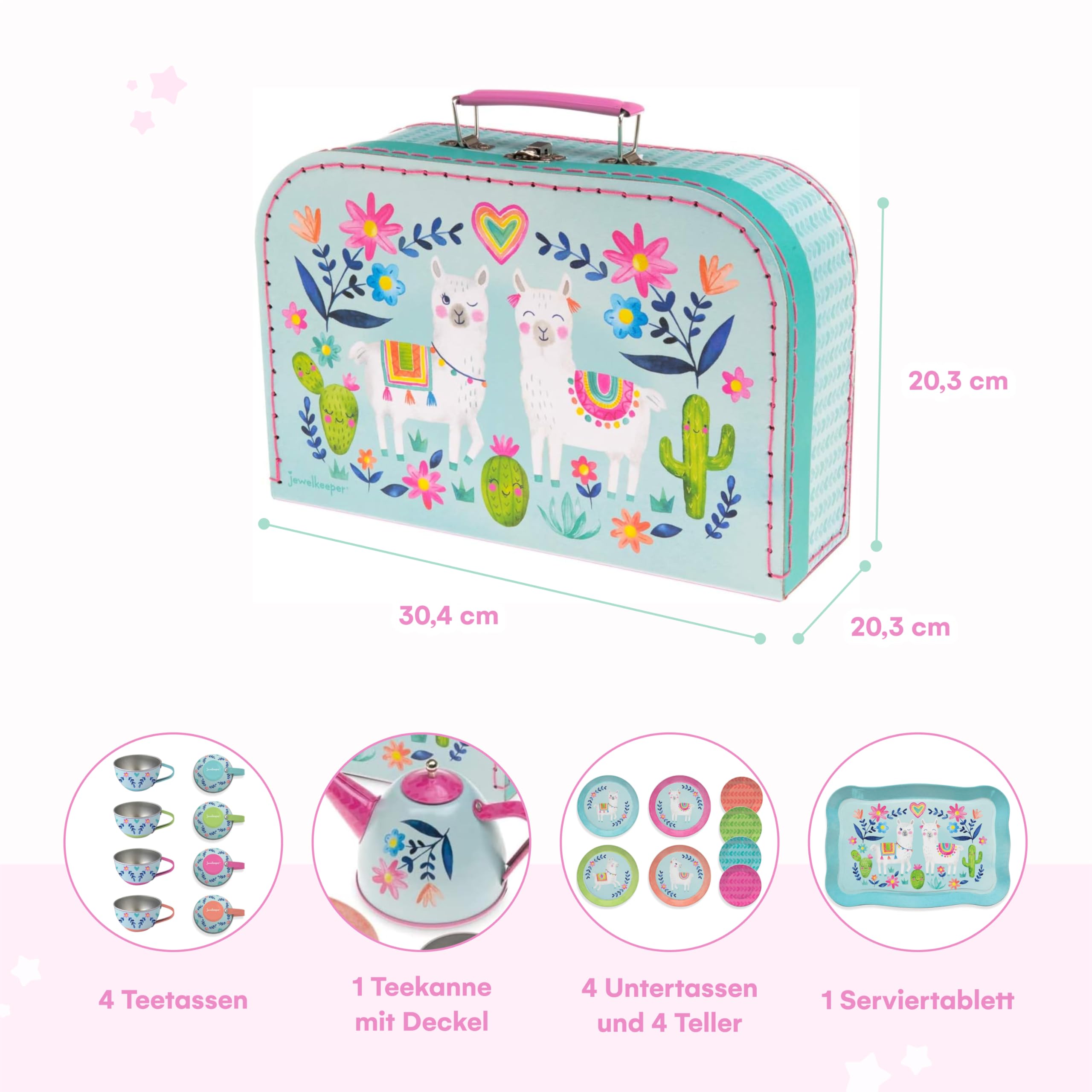 Jewelkeeper Tea Sets Teeservice Zinn 15tlg Lama Design Koffer