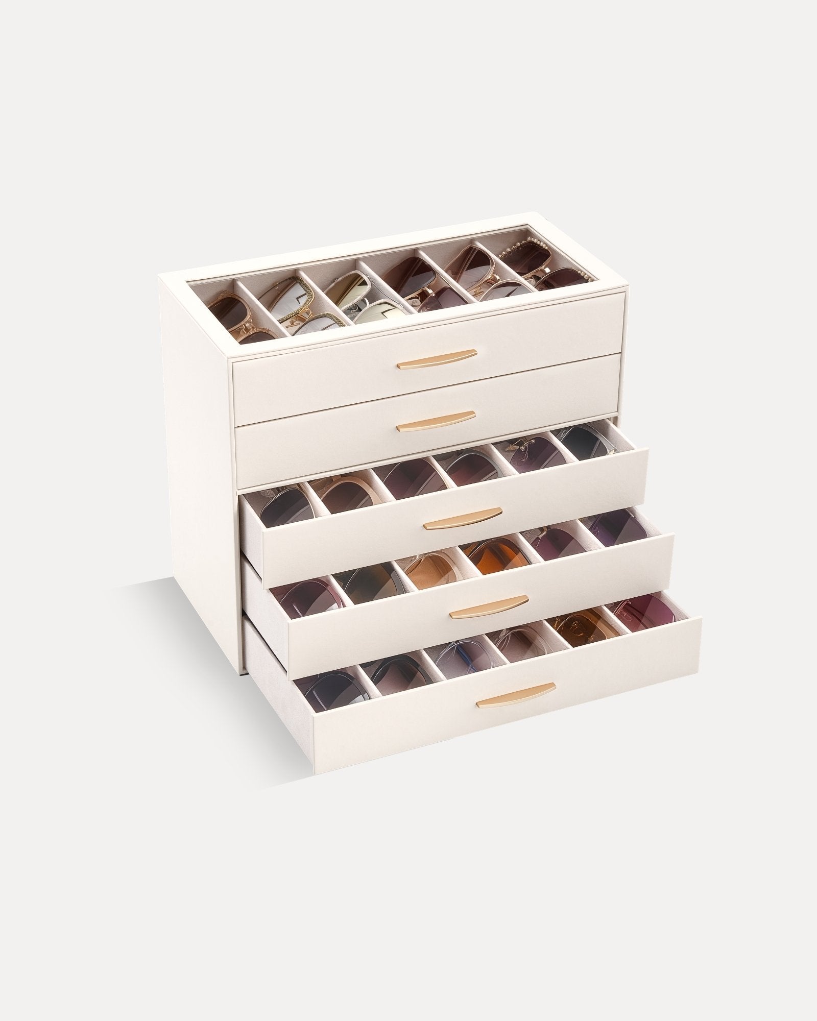 Lolalet Sunglass Box Brillenbox 3 Lagen Schwarz Deckel