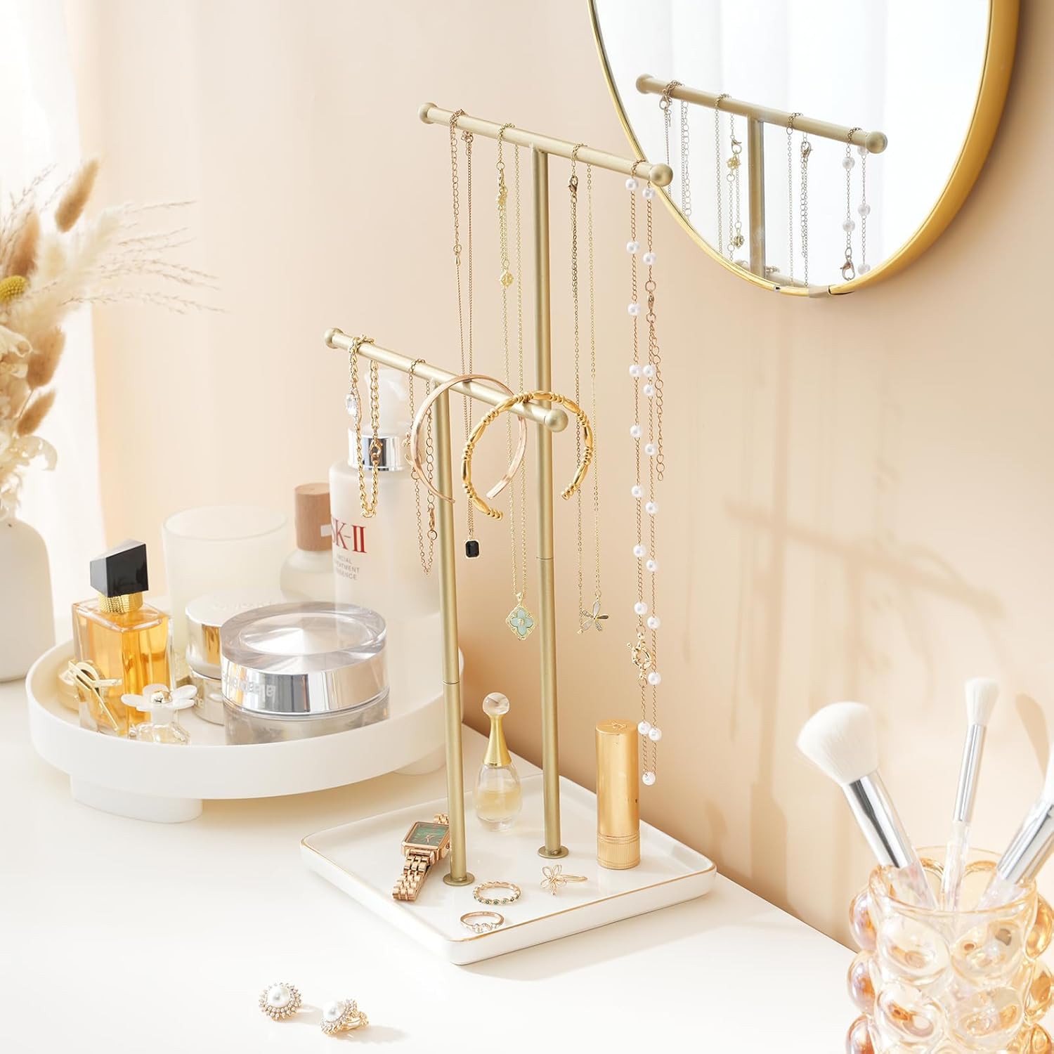 Lolalet Jewelry Stand Kettenständer Weiß Keramik 1 Ebene