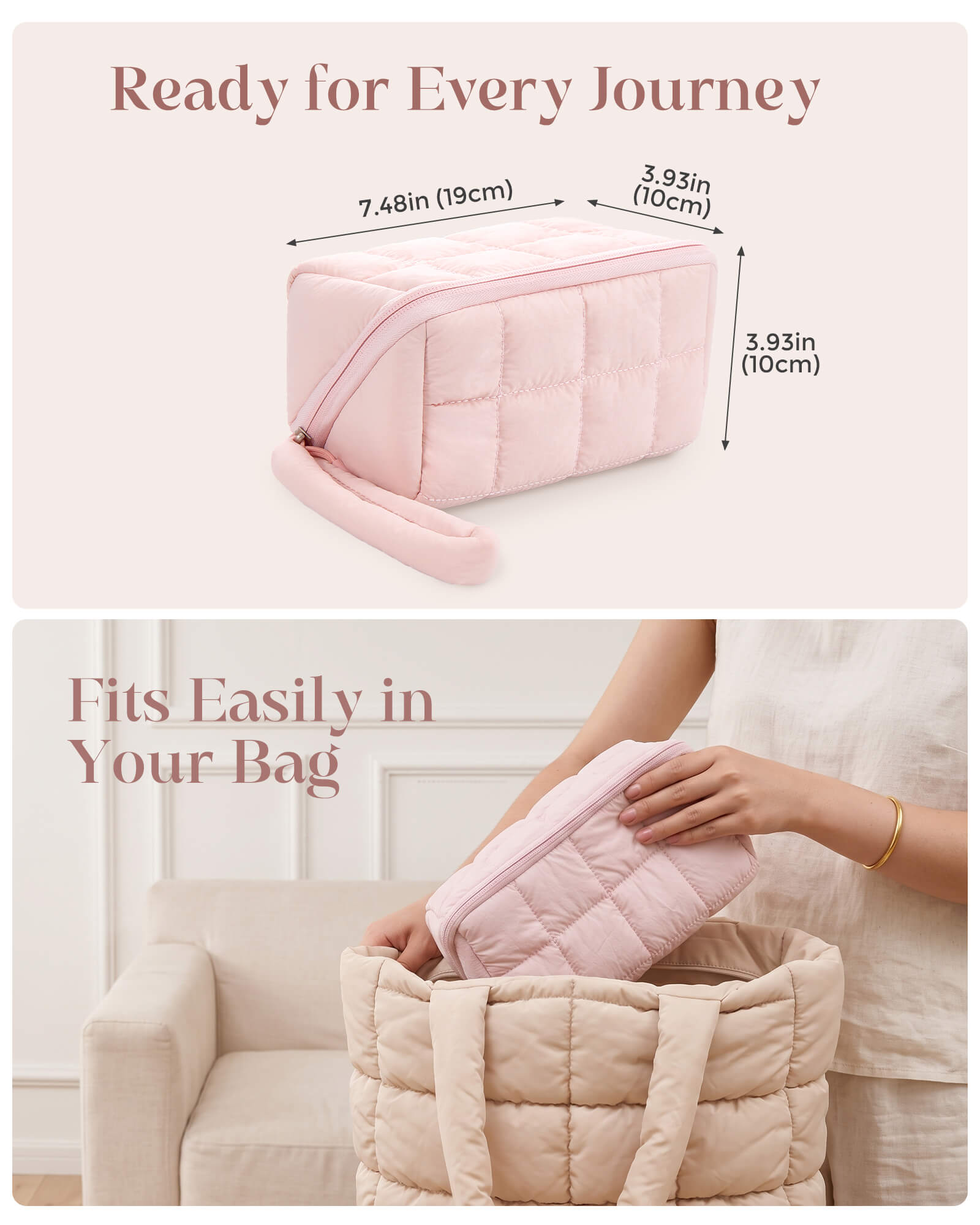 Lolalet Makeup Organizer Bag Kosmetiktasche Pink Medium leicht