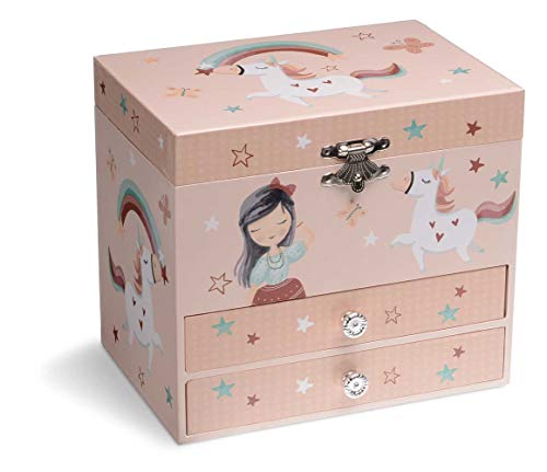 Jewelkeeper Unicorn Schmuckschatulle Einhorn 2 Schubladen Melodie