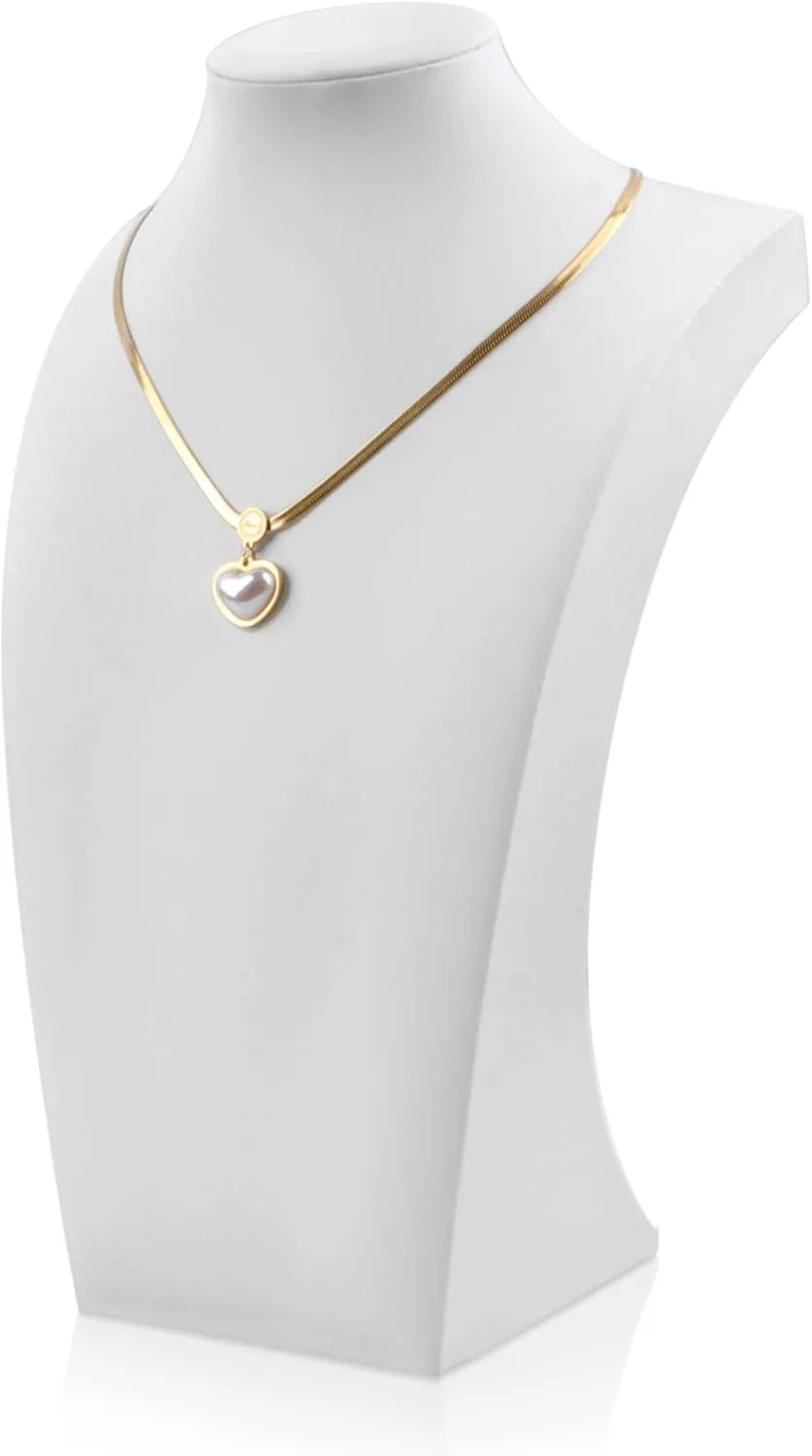 Homeanda Necklace Display Bust Kettenständer Weiß Leder