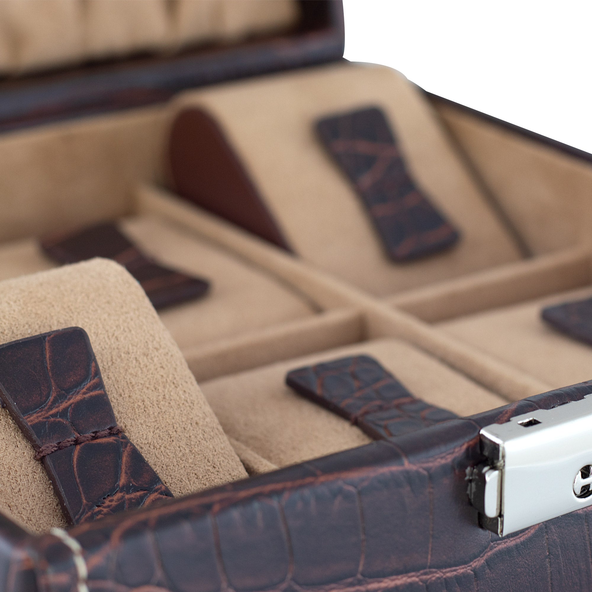 Friedrich 23 Le Croc Uhrenbox 6 Uhren braun Kroko