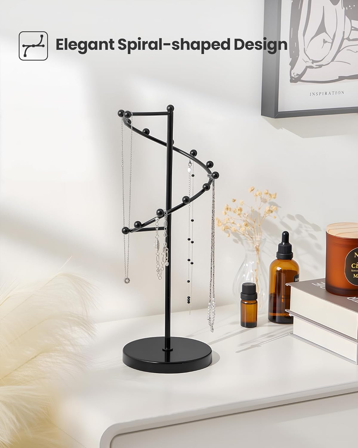 Lolalet Jewelry Stand Helix Kettenständer Schwarz Metall