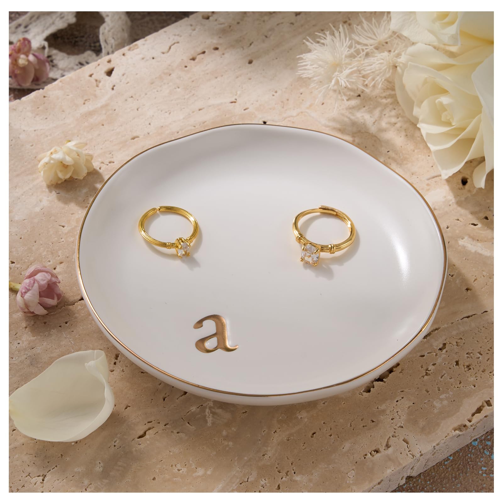 Lolalet Jewelry Tray Schmuckschale Keramik Buchstabe A