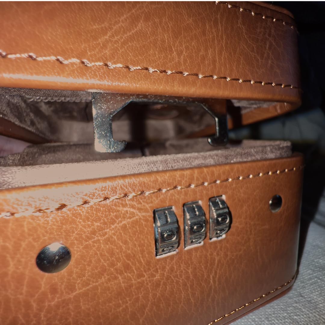 KAMIER Watch Boxes Uhrenbox 2 Uhren Schwarz PU-Leder Schloss