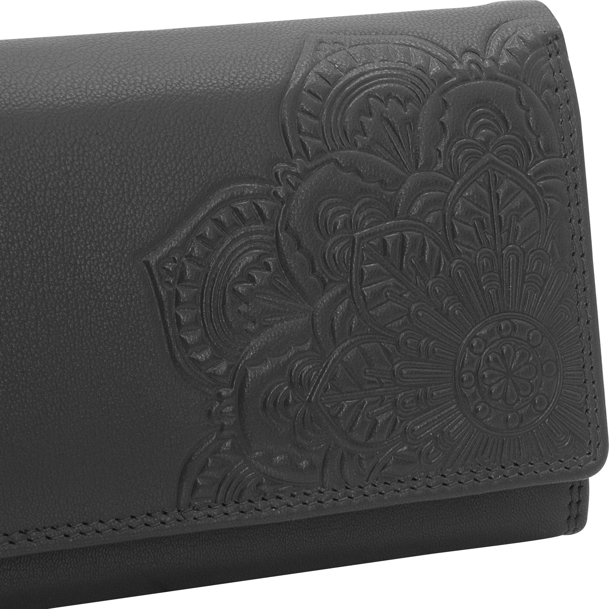 Friedrich 23 Cloe Mandala Damen Geldbörse Leder Schwarz