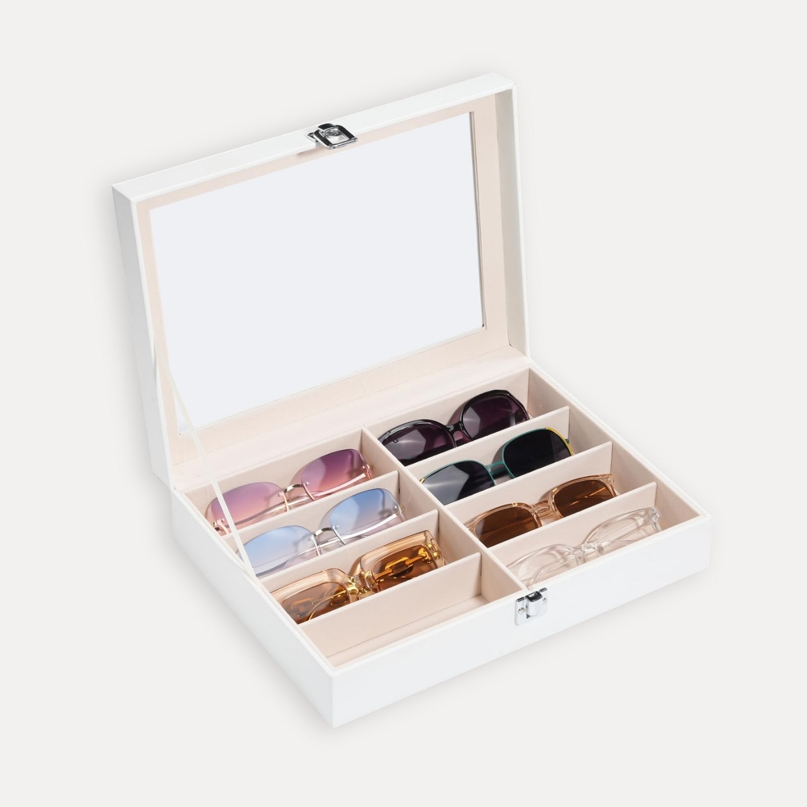 Lolalet Sunglass Box Leather Brillenbox Small 8 Fächer Schwarz