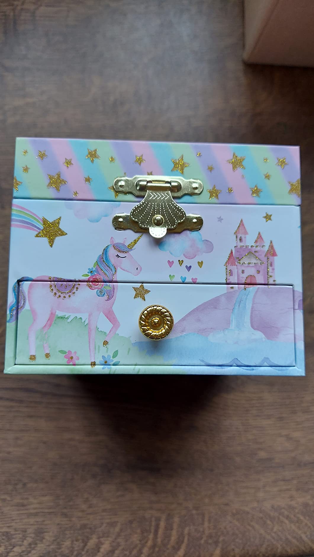 Jewelkeeper Unicorn Schmuckdose Glitzer-Einhorn 8x10x10 cm Musik