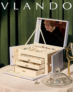 VLANDO Quiet Luxe Schmuckkästchen Spiegel 3 Schubladen