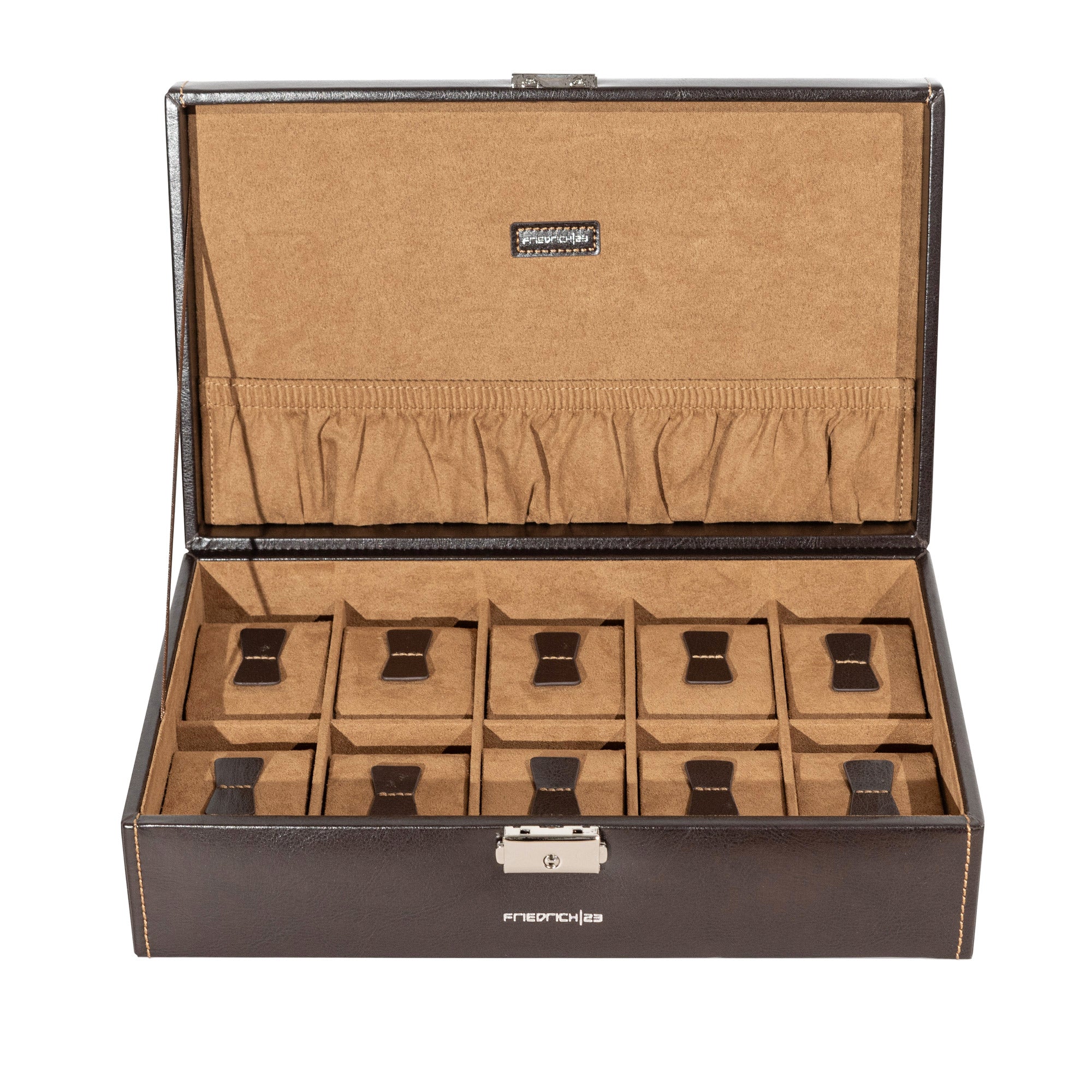 Friedrich 23 Bond Uhrenbox für 10 Uhren Braun