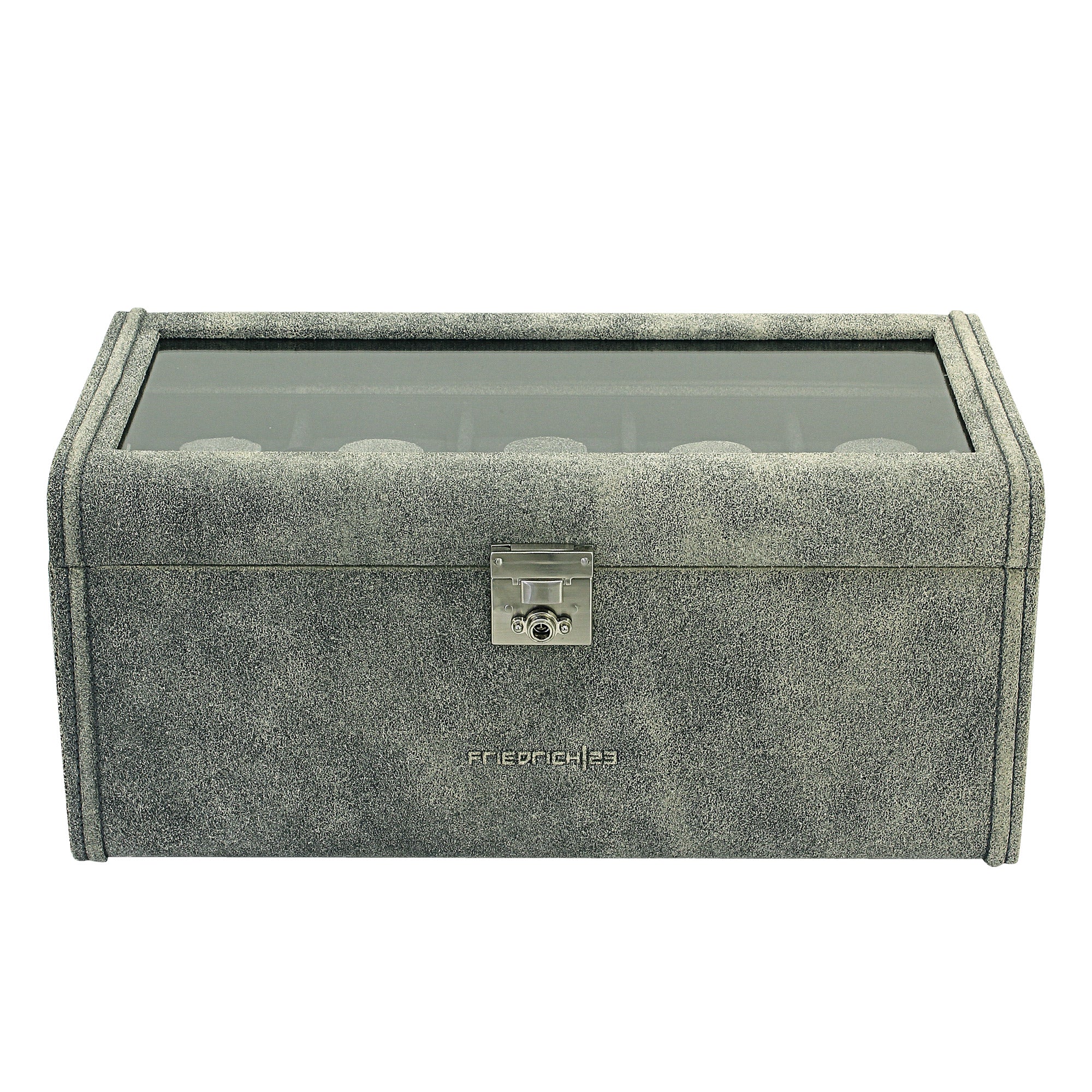 Friedrich 23 Cubano Uhrenbox 20 Uhren Grau Leder Glas