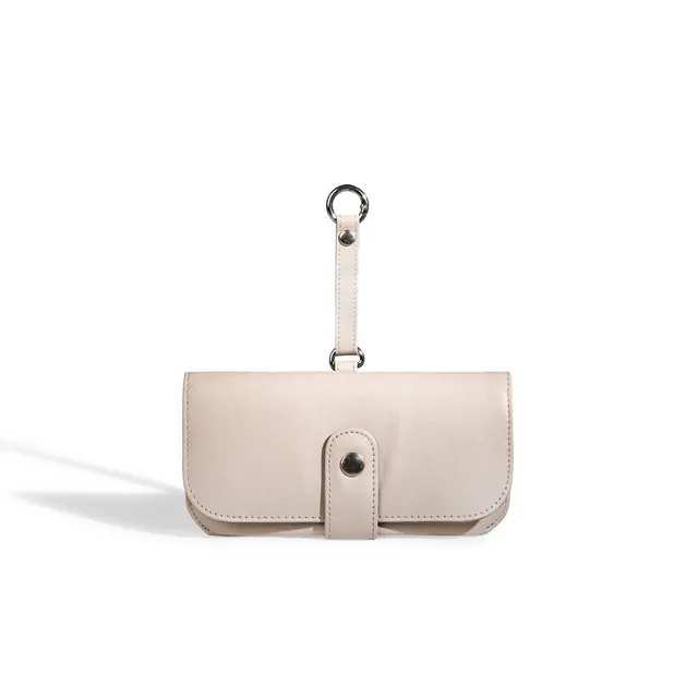 Friedrich 23 Sienna Brillenetui Leder Cappuccino Karabiner