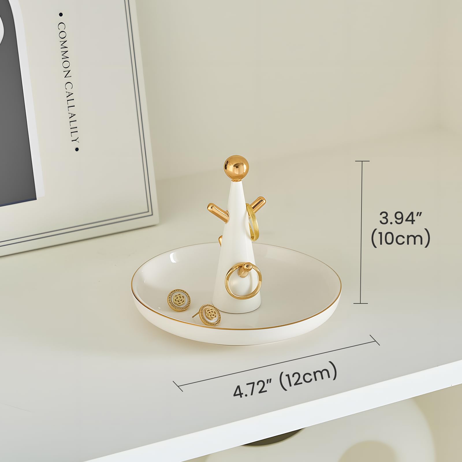Lolalet Jewelry Tray Schmuckschale Keramik Baum Weiß