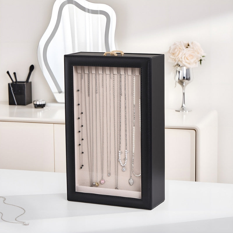 Lolalet Jewelry Box Kettenbox 20 Haken Schwarz mit Deckel