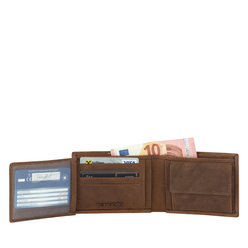 Friedrich 23 Vintage QF Herren Geldbörse Leder Braun