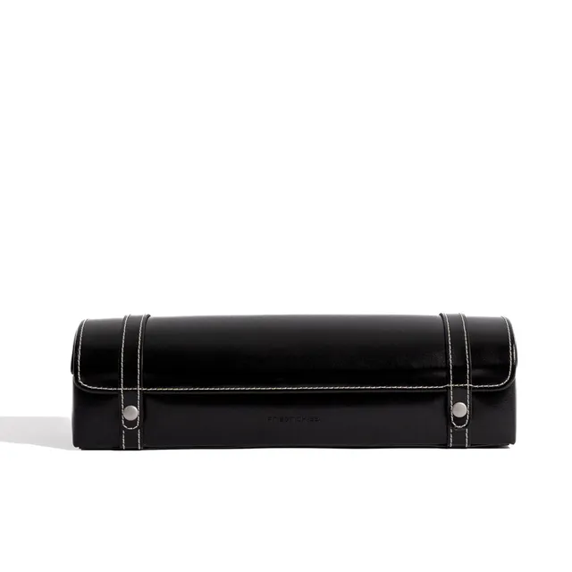 Friedrich 23 London Uhrenbox Leder Schwarz für 5 Uhren