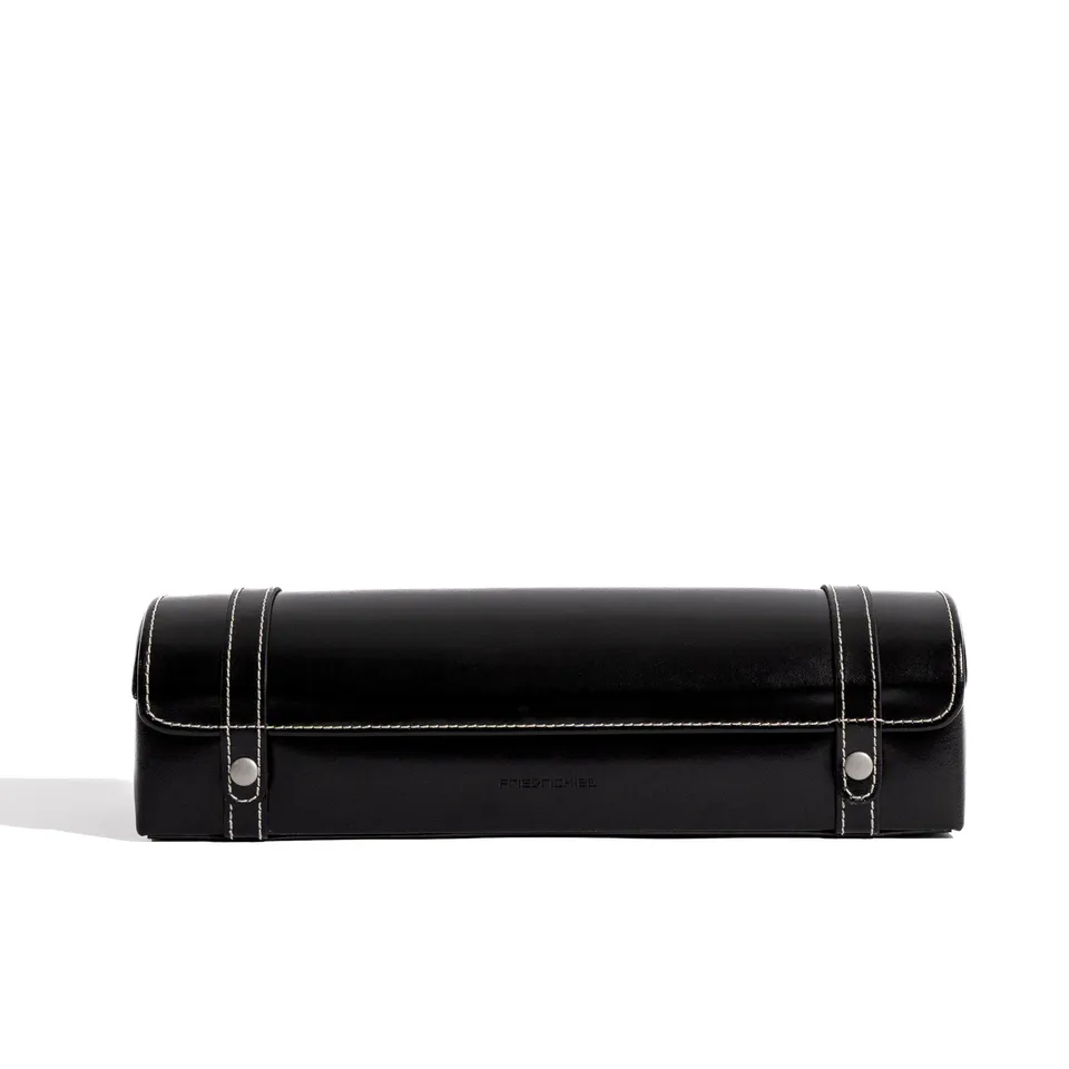 Friedrich 23 London Uhrenbox Leder Schwarz für 5 Uhren