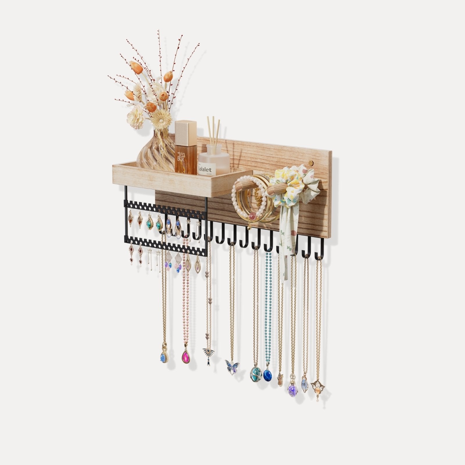 Lolalet Wall Mount Schmuck Organizer Wand Weiß Haken