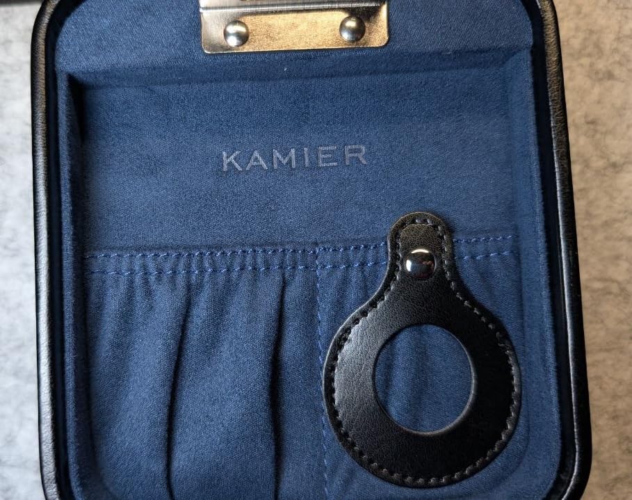 KAMIER Watch Boxes Uhrenbox 2 Uhren Schwarz PU-Leder Schloss