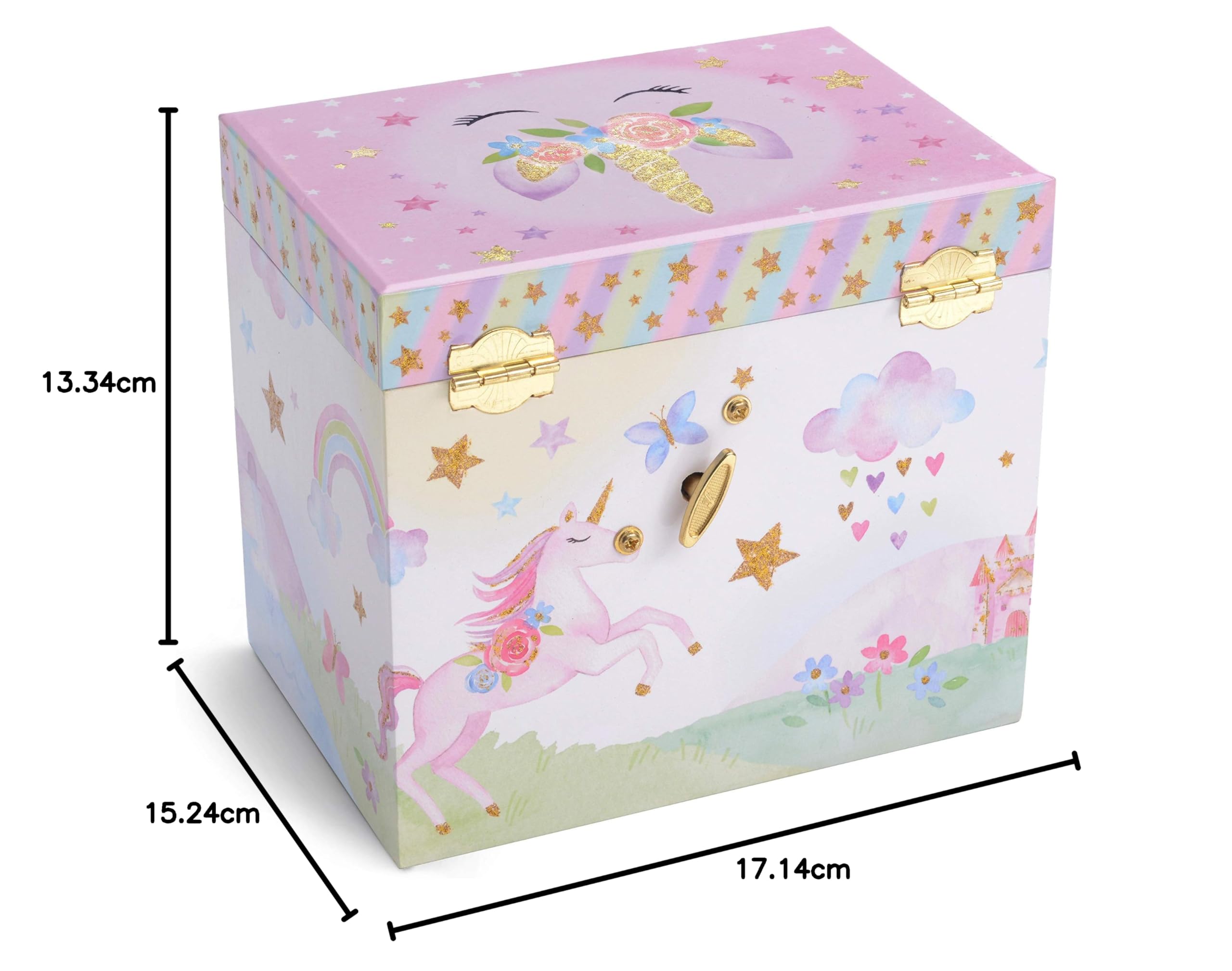 Jewelkeeper Unicorn Schmuckkästchen Glitzer 2 Laden Dreamer-Melodie