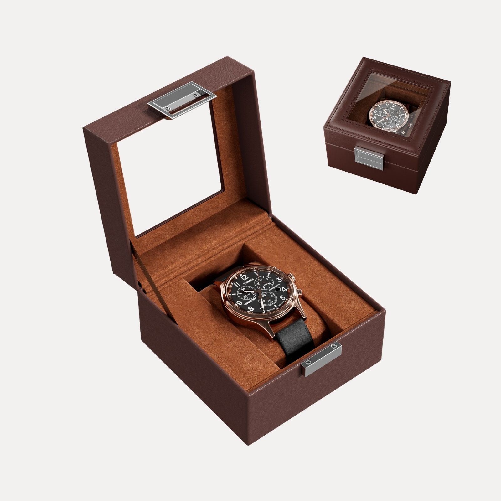 Lolalet Watch Box Uhrenbox Single Schwarz 11x11cm Glas