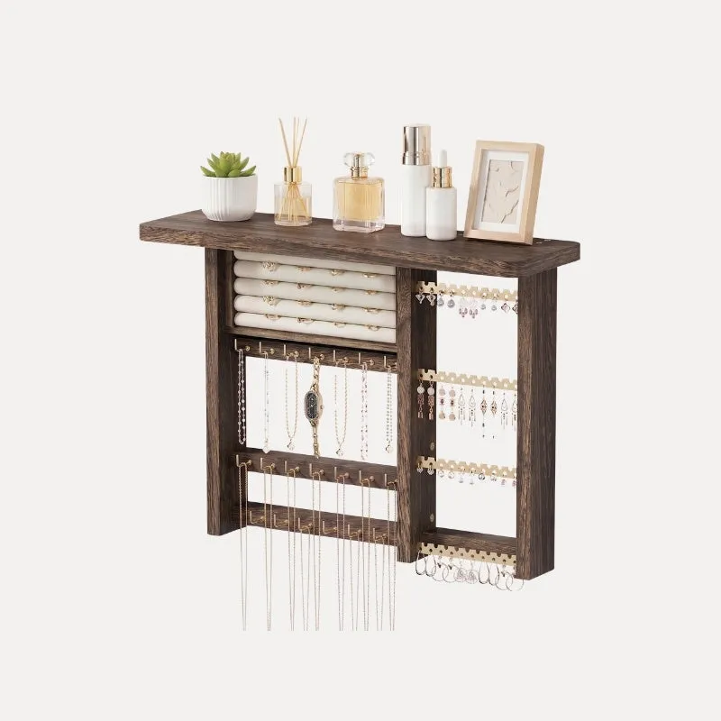 Lolalet Wall Mount Schmuckschrank Wand braun Holz 4 in 1
