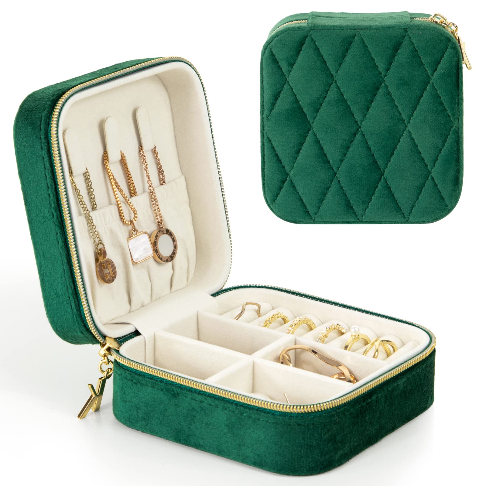 KAMIER Mini Jewelry Boxes Schmuckkästchen Samt Reise 10 cm