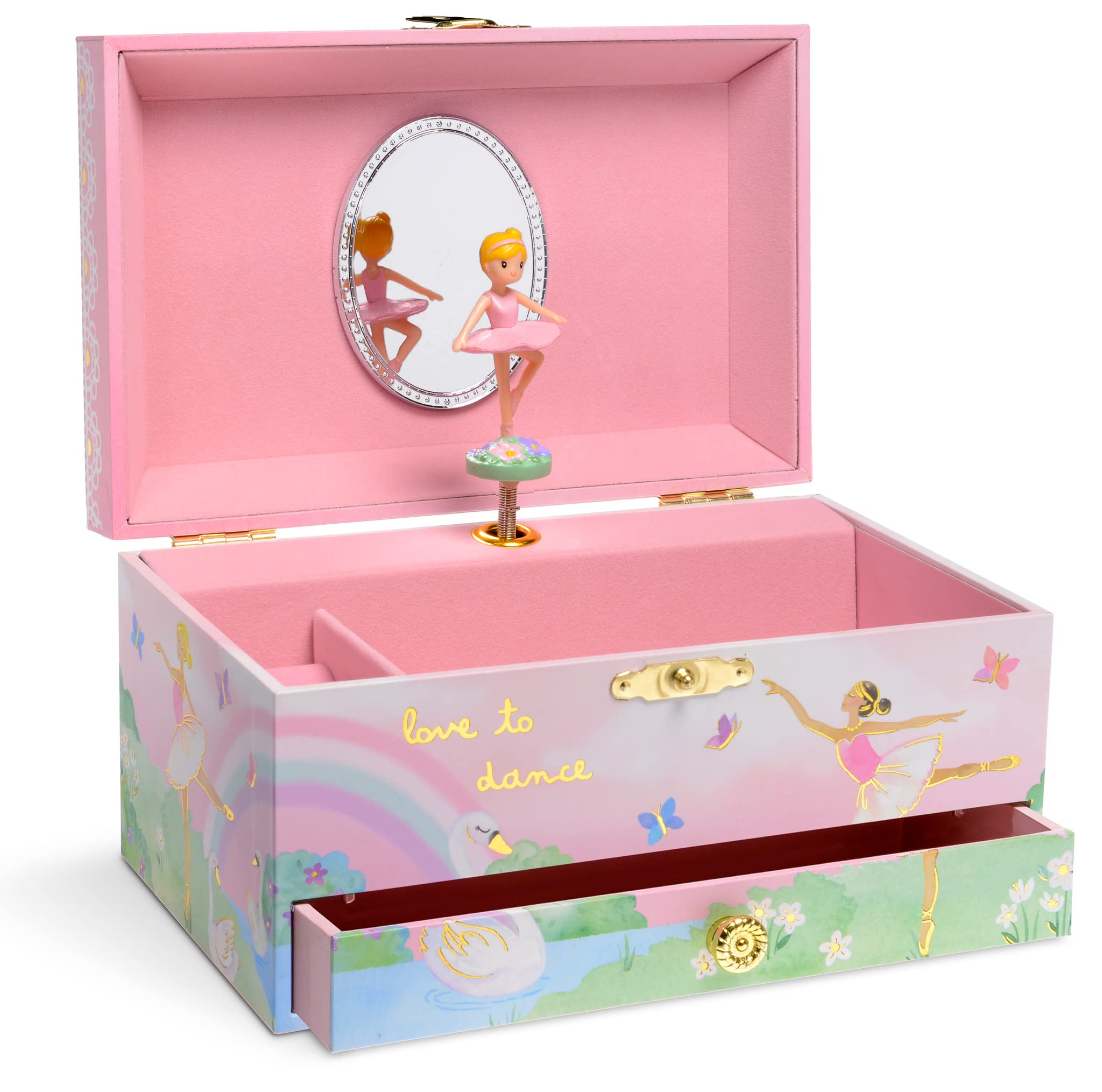 Jewelkeeper Ballerina Jewelry Boxes Spieluhr Regenbogen Schwanensee
