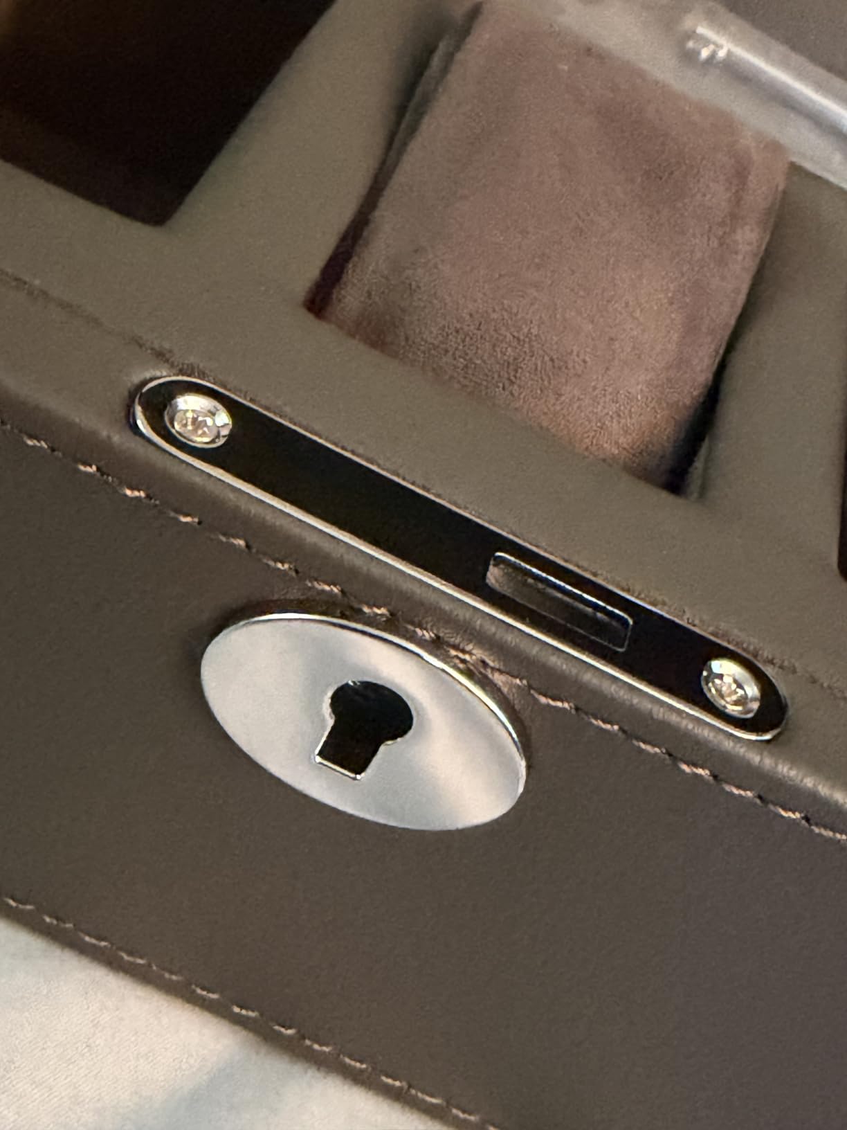 KAMIER Watch Boxes Uhrenbox 5 Fächer Schwarz PU-Leder Schloss